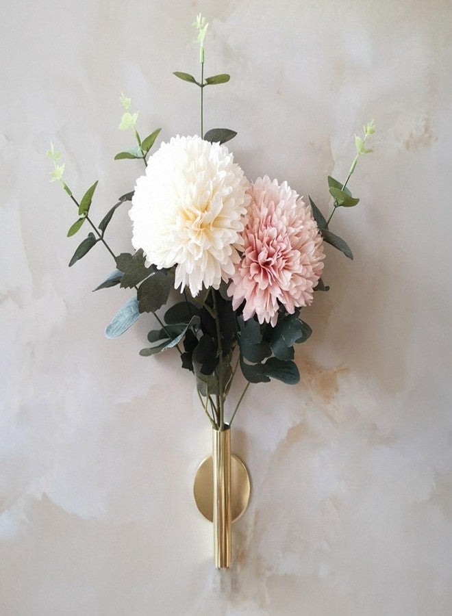 AIM & GGKK Wall Planters,4 Pcs Wall Mounted Metal Hanging Plant Holder for Indoor Small Gold Boho Flower Vase Tube for Modern Home Decor Display Art Bedroom Bathroom Living Room - Image 4